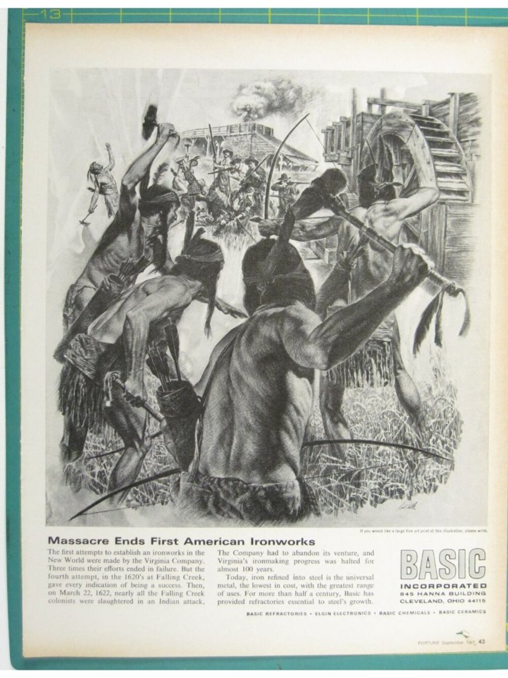 Print Ad Massacre Ends First American Ironworks Basic Virginia 1960s Industrial